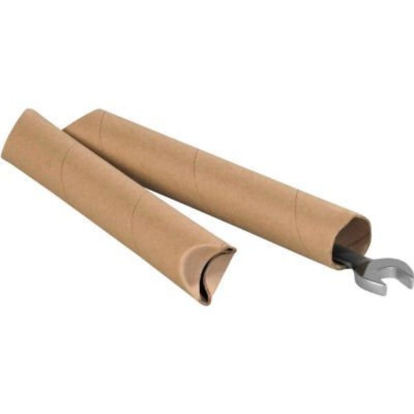 The Packaging Wholesalers Crimped End Mailing Tubes, 1-1/2" Dia. x 18"L, 0.06" Thick, Kraft, 70/Pack S1518K